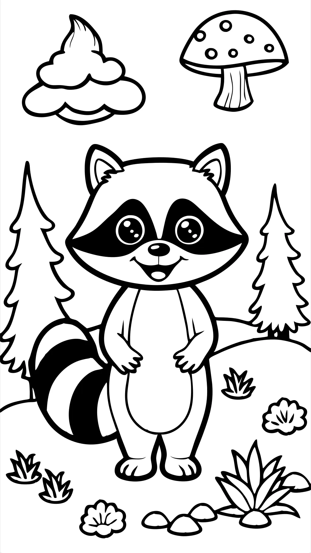 racoon coloring page